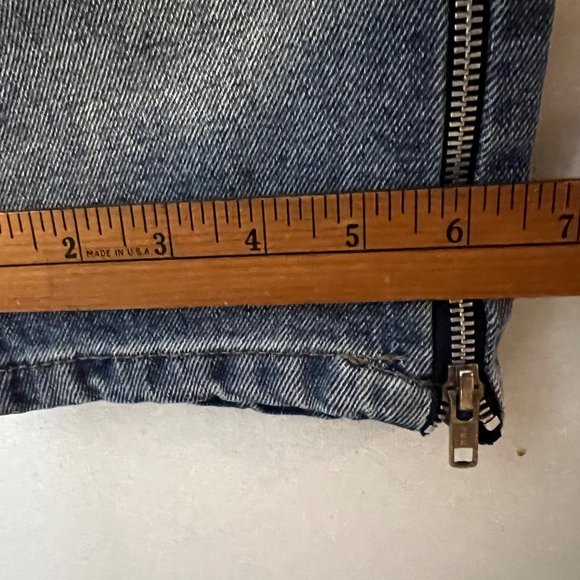 BoohooMAN Blue Jeans Straight Full Zip Up Leg Moto Relaxed Mens Size 34 - Picture 7 of 12